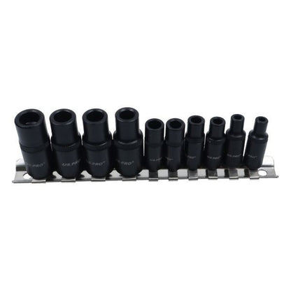 US PRO 10PC Magnetic Tap Socket Set M1.5-M14 1/4" & 3/8" Drive