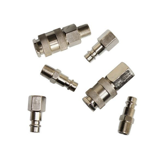 US PRO 6PC European Air Coupler and Plug Set 1/4" Male & Female