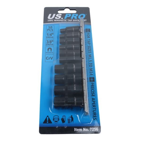 Us Pro 10Pc Magnetic Tap Socket Set M1.5-M14 1/4 3/8 Drive Thread Repair