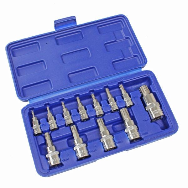 Us Pro 12Pc Tamper Torx Plus Bit Socket Set Ts8-Ts60 1/4" 3/8" 1/2" Cr-V S2
