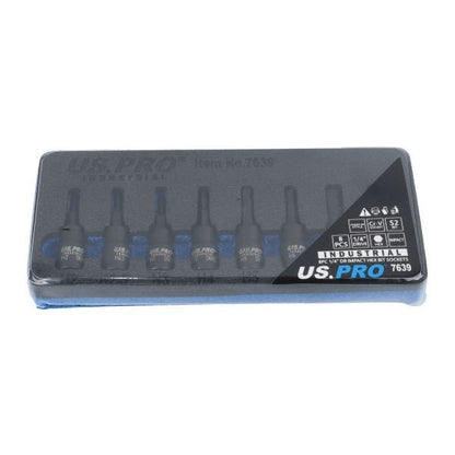 US PRO 8PC Impact Hex Bit Socket Set 1/4" Drive H2-H8