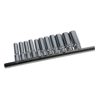 US PRO 11PC 1/4" Drive 6-Point Deep Metric Socket Set 4–13MM