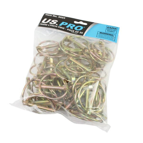 Us Pro 50Pc 6Mm Lynch Pins Ring Clip Set Retaining Locking Shaft Pin 45Mm 9023