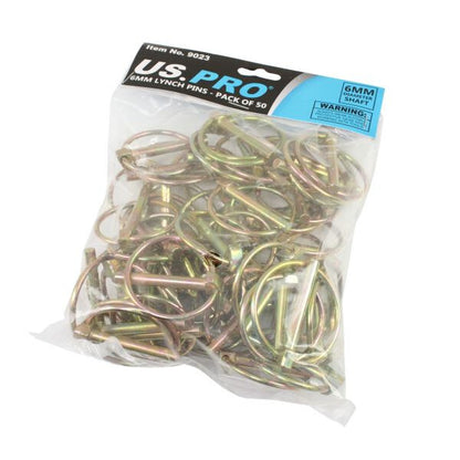 Us Pro 50Pc 6Mm Lynch Pins Ring Clip Set Retaining Locking Shaft Pin 45Mm 9023