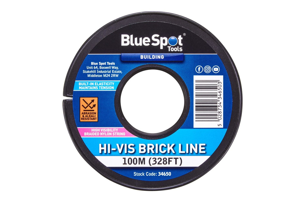 BlueSpot 100M Hi-Vis Brick Line Nylon