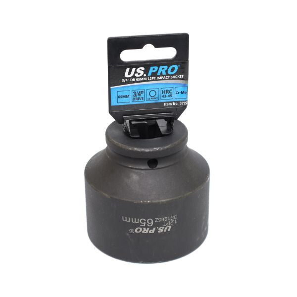 Us Pro 65Mm Impact Socket | 3/4" Drive 12Pt Deep Cr-Mo Hardened Steel Hrc45