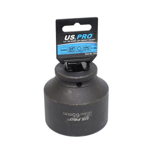Us Pro 65Mm Impact Socket | 3/4" Drive 12Pt Deep Cr-Mo Hardened Steel Hrc45