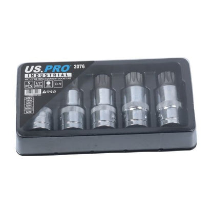 US PRO 5PC 1/2" DR TRIPLE SQUARE BIT SOCKET SET - SBW Trading Limited