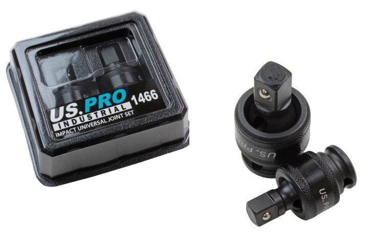 US PRO INDUSTRIAL 2PC IMPACT UNIVERSAL JOINT SET 3/8" & 1/2" DRIVES - SBW Trading Limited