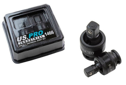 US PRO INDUSTRIAL 2PC IMPACT UNIVERSAL JOINT SET 3/8" & 1/2" DRIVES - SBW Trading Limited