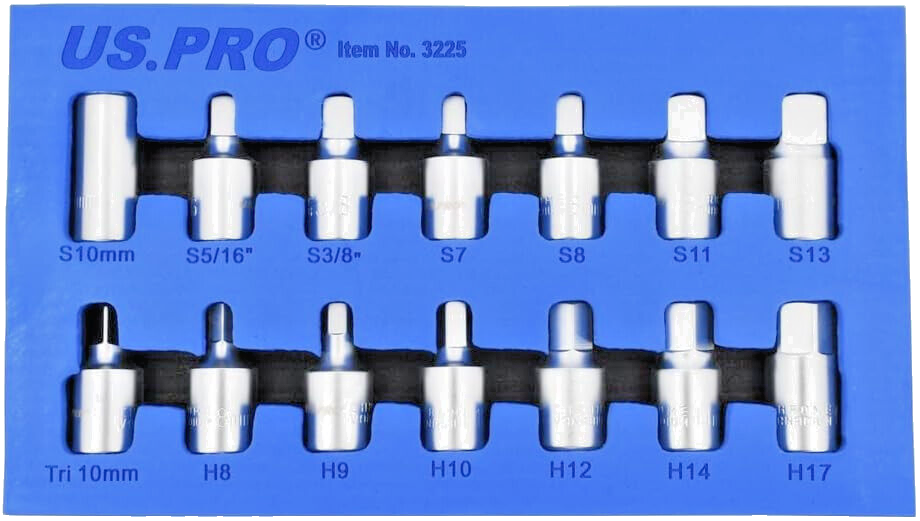 US PRO 3/8" DR 14PCS DRAIN PLUG KEY SET - SBW Trading Limited