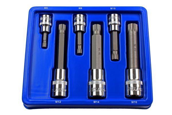 US PRO 6PC 3/8" & 1/2" DR TRIPLE SQUARE BIT SOCKET SET - SBW Trading Limited