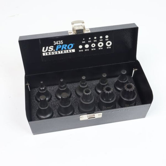 US PRO INDUSTRIAL 10PC 1/2" DR IMPACT SPLINE BIT SOCKETS - SBW Trading Limited