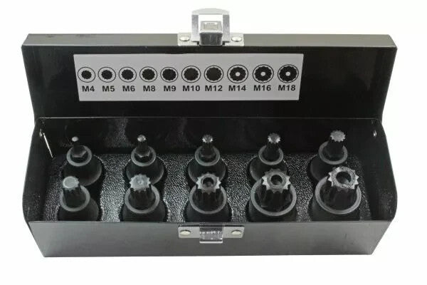 US PRO INDUSTRIAL 10PC 1/2" DR IMPACT SPLINE BIT SOCKETS - SBW Trading Limited