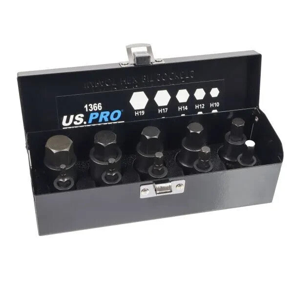 US PRO INDUSTRIAL 10PC 1/2" DR IMPACT HEX BIT SOCKETS - SBW Trading Limited