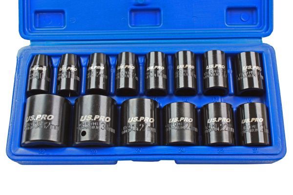 US PRO 14PC 1/2" DR SHALLOW IMPACT SOCKETS METRIC - SBW Trading Limited