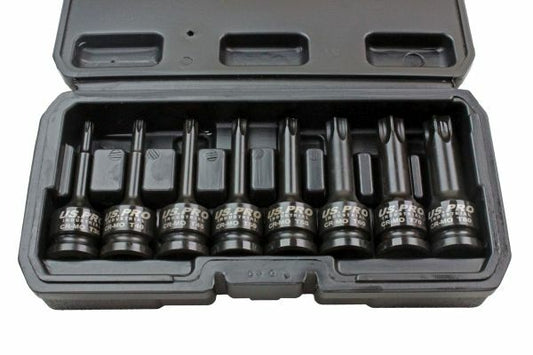 US PRO INDUSTRIAL 8PC 1/2" DR IMPACT STAR BIT SOCKETS - SBW Trading Limited