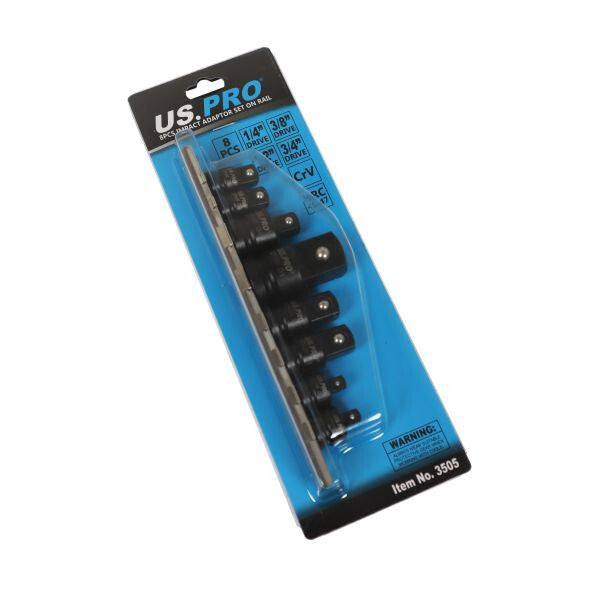 US PRO 8PCS IMPACT ADAPTOR SET ON RAIL - SBW Trading Limited