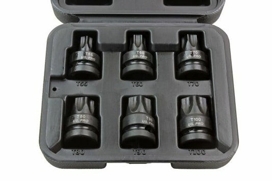 US PRO INDUSTRIAL 6PC 1/2" DR IMPACT STAR BIT SOCKETS - SBW Trading Limited