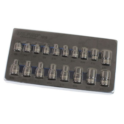 US PRO INDUSTRIAL 18PC 3/8" & 1/2" DR IMPACT E STAR SOCKETS - SBW Trading Limited
