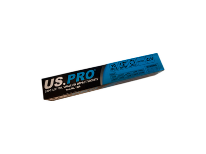 US PRO 10PC 1/2" DR. SHALLOW IMPACT SOCKET METRIC - SBW Trading Limited
