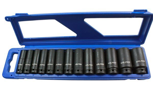 US PRO 13PC 1/2" DR 6PT DEEP IMPACT SOCKETS METRIC - SBW Trading Limited