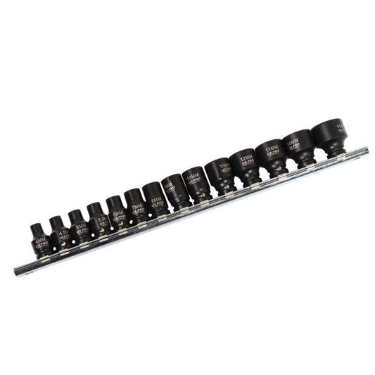 US PRO 14PC 1/4" DR 6 PT SHALLOW IMPACT SOCKETS - SBW Trading Limited