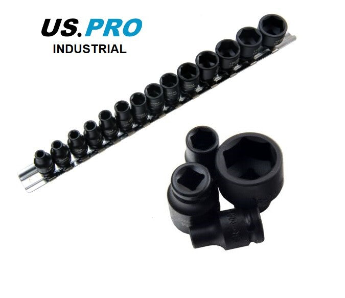 US PRO 14PC 1/4" DR 6 PT SHALLOW IMPACT SOCKETS - SBW Trading Limited