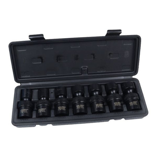 US PRO INDUSTRIAL 7PC 1/2" DR SWIVEL IMPACT SHALLOW SOCKETS - SBW Trading Limited