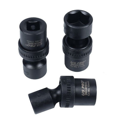 US PRO INDUSTRIAL 7PC 1/2" DR SWIVEL IMPACT SHALLOW SOCKETS - SBW Trading Limited