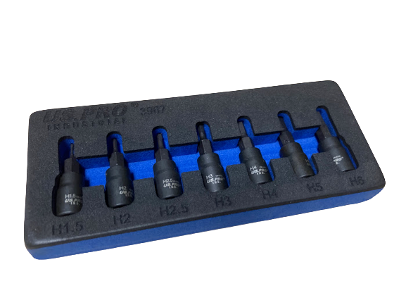 US PRO INDUSTRIAL 7PC 1/4" DR IMPACT HEX BIT SOCKETS - SBW Trading Limited