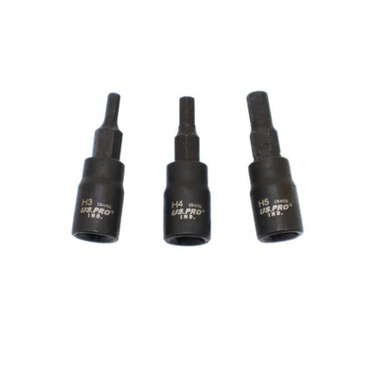 US PRO INDUSTRIAL 7PC 1/4" DR IMPACT HEX BIT SOCKETS - SBW Trading Limited