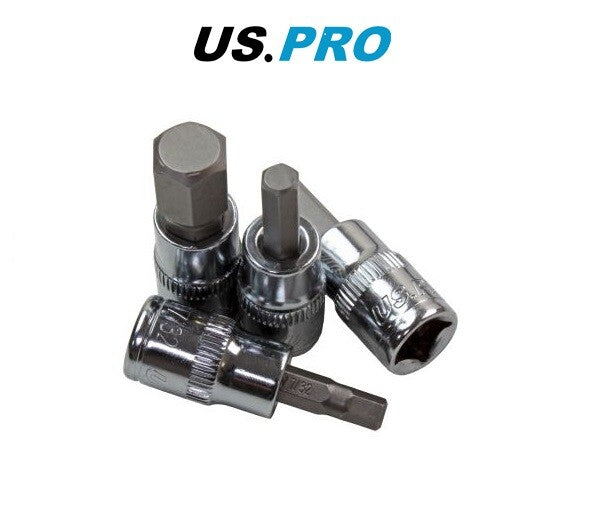 US PRO 9PC 3/8" DR SAE HEX BIT SOCKETS ON RAIL - SBW Trading Limited
