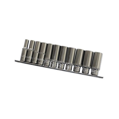 US PRO 3/8" Drive Metric Socket Set Deep Chrome Sockets 11PC 8-19MM Tools 1392 - SBW Trading Limited