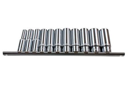 US PRO 3/8" Drive Metric Socket Set Deep Chrome Sockets 11PC 8-19MM Tools 1392 - SBW Trading Limited