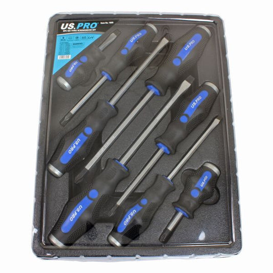 US PRO 8PC GO-THRU SCREWDRIVER SET - SBW Trading Limited