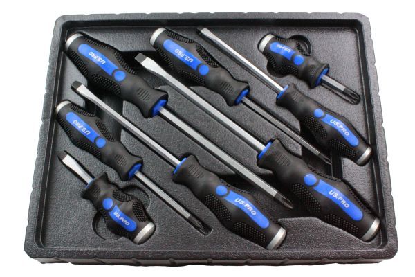 US PRO 8PC GO-THRU SCREWDRIVER SET - SBW Trading Limited