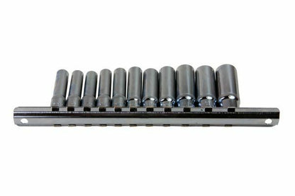 US PRO 11PC 1/4" DR 6PT DEEP SAE SOCKETS ON RAIL - SBW Trading Limited