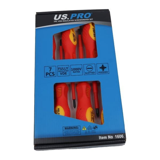 US PRO 7PC VDE INSULATED SCREWDRIVER SET IN CASE - SBW Trading Limited