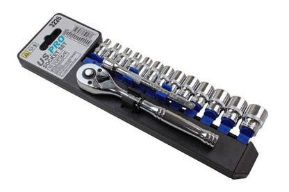 US PRO 15PC 1/4" DR METRIC SOCKET SET - SBW Trading Limited
