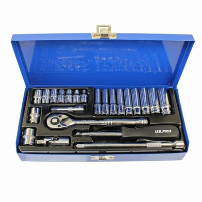 US PRO 24PC 1/4" DR METRIC SOCKET SET - SBW Trading Limited