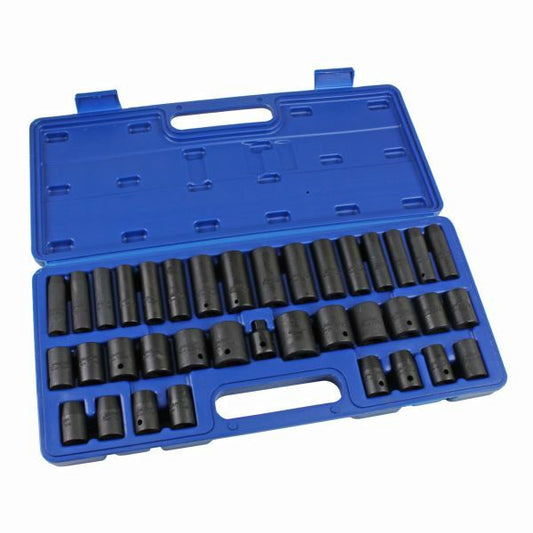US PRO 37PC 3/8" & 1/2" DR SHALLOW & DEEP IMPACT SOCKETS METRIC/SAE - SBW Trading Limited