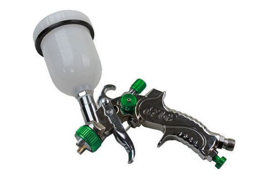 US PRO GREEN MINI HVLP GRAVITY SPRAY GUN 125ML CUP 1MM NOZZLE - SBW Trading Limited