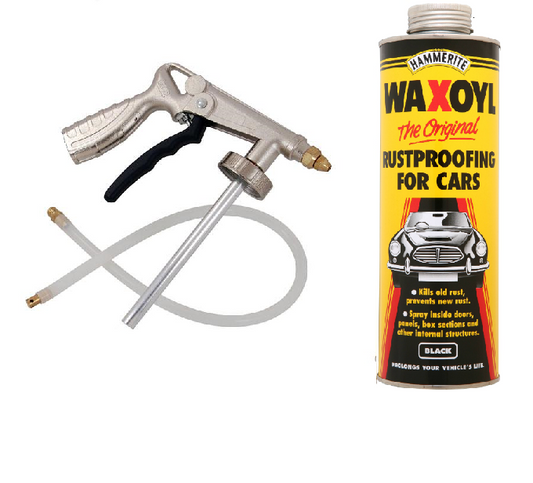 WAXOYL Car Underbody Wax Protector BLACK 1L & PRO AIR Coating Spray Gun SCHUTZ - SBW Trading Limited