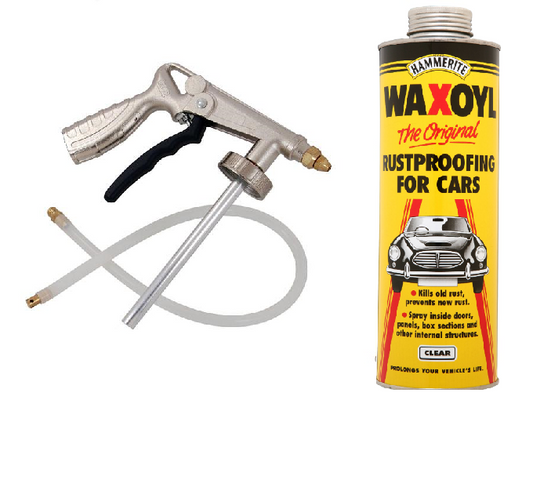 WAXOYL Car Underbody Wax Protector Clear 1L & PRO AIR Coating Spray Gun SCHUTZ - SBW Trading Limited