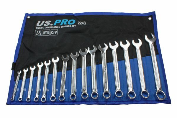 US PRO 15PC METRIC COMBINATION SPANNER SET 6 - 22MM - SBW Trading Limited