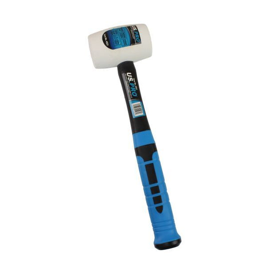 US PRO 16OZ WHITE NON MARKING RUBBER MALLET FIBREGLASS HANDLE - SBW Trading Limited