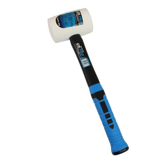 US PRO 32OZ WHITE NON MARKING RUBBER MALLET FIBREGLASS HANDLE - SBW Trading Limited