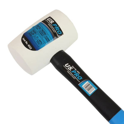 US PRO 32OZ WHITE NON MARKING RUBBER MALLET FIBREGLASS HANDLE - SBW Trading Limited