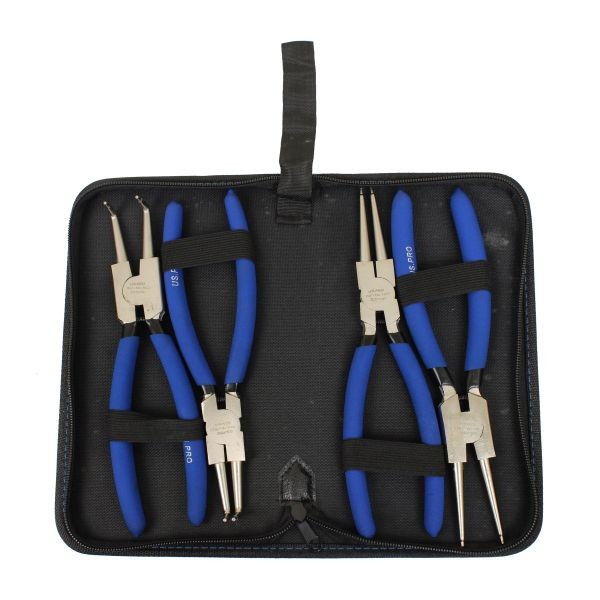 US PRO 4PC 9" NI-FE FINISH CIRCLIP PLIERS SET IN ZIP CASE - SBW Trading Limited